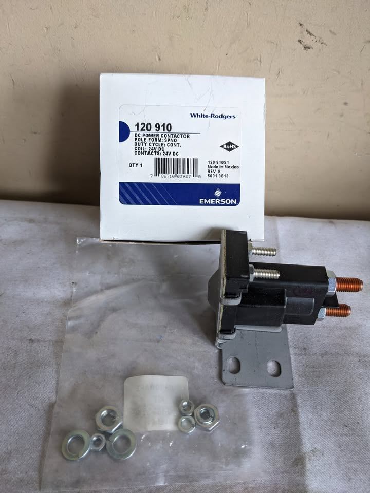 heavy-duty DC contactor, Emerson 120-910,  24V DC, OUTPUT 100A