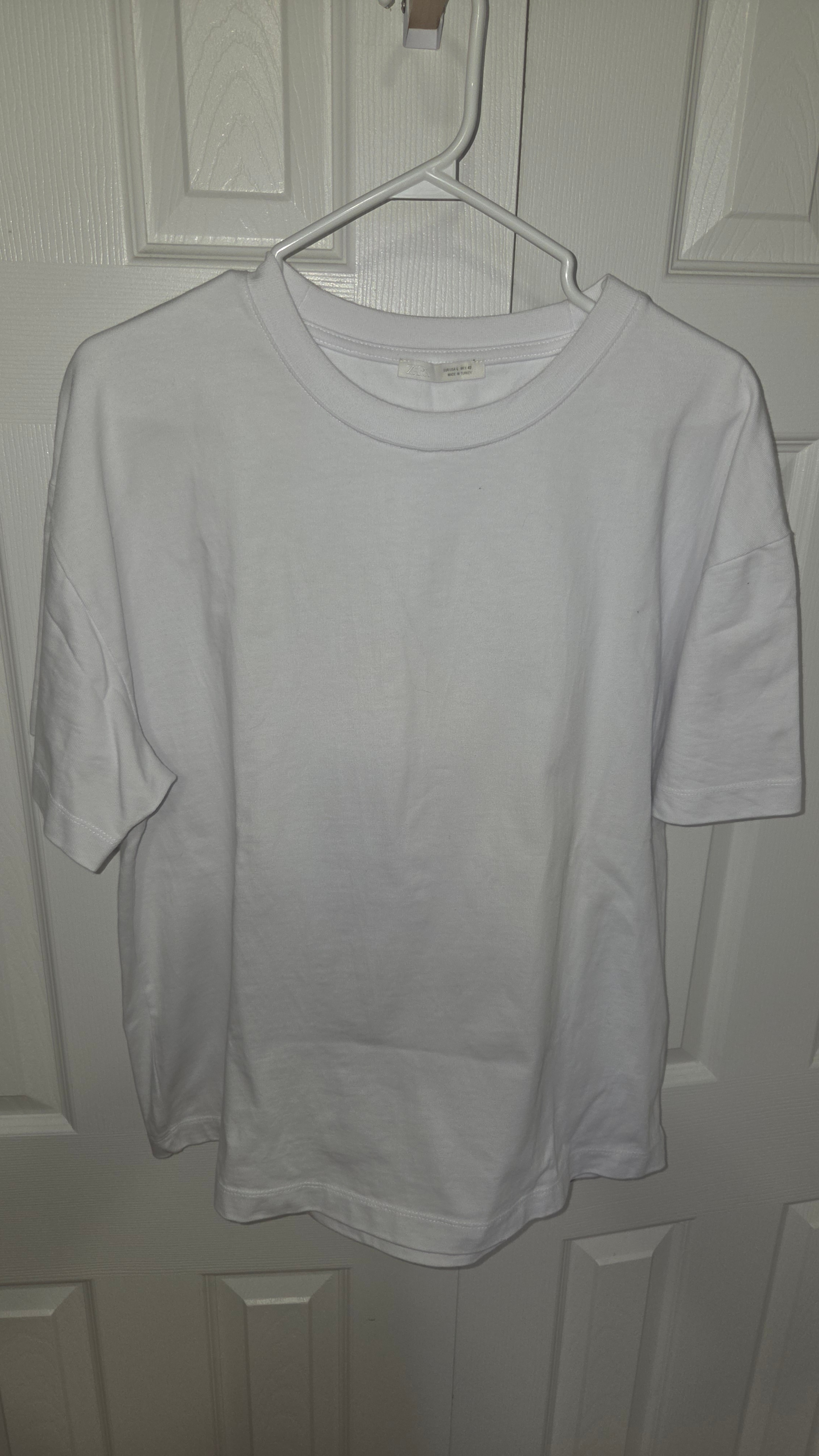 Zara White Oversized T-Shirt Size Large - photo 4