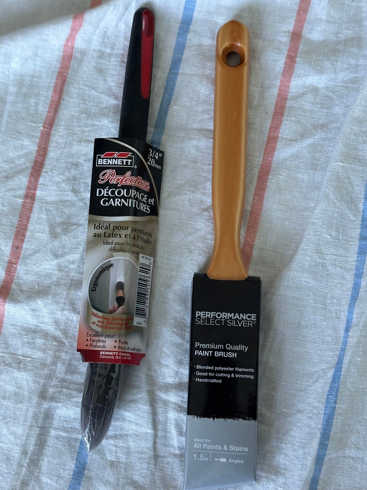 2 Paint Brushes Performance Select Silver 15 Angled Bennett 34