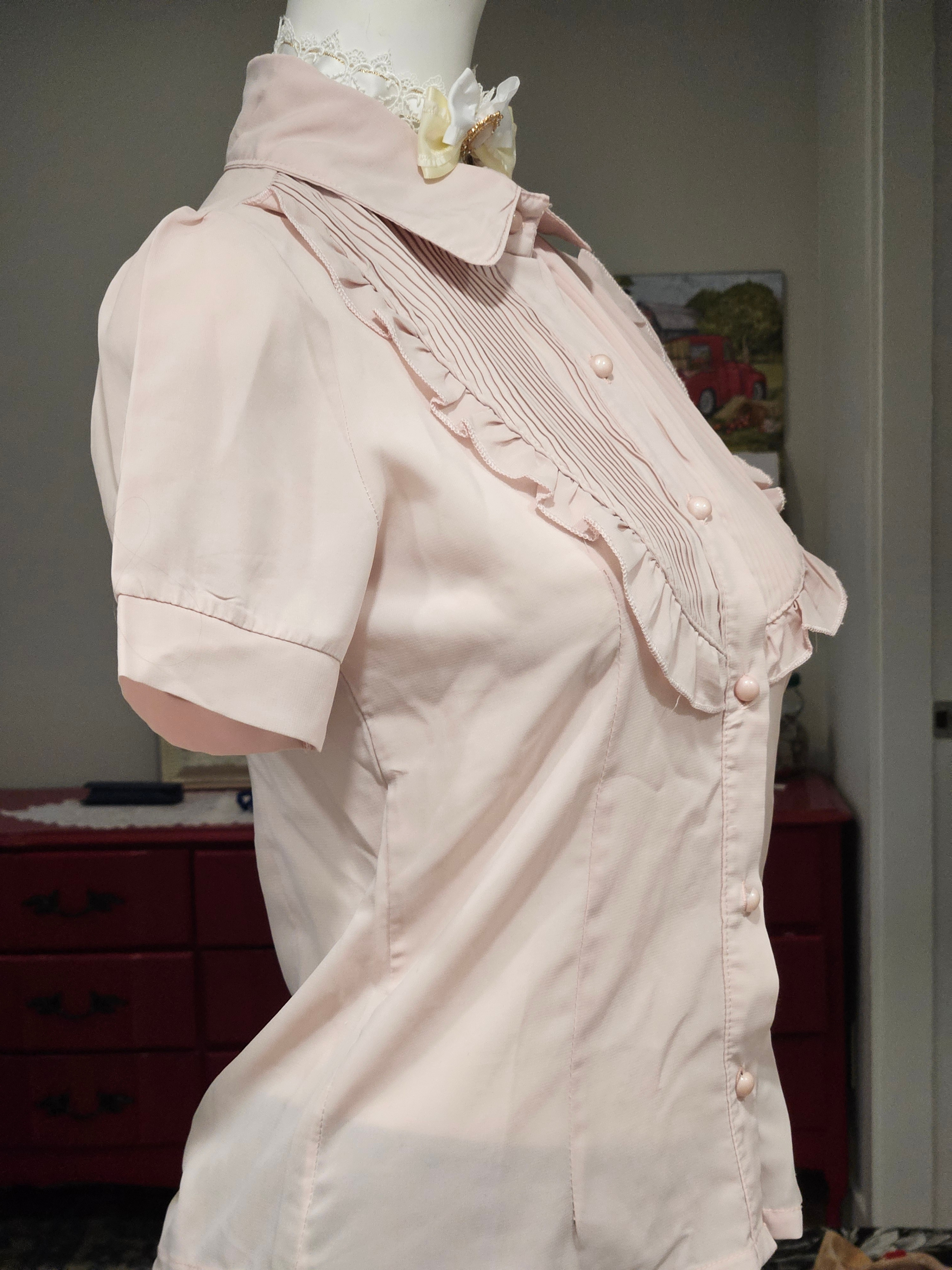 Ruffle panel bust  button-up blouse - photo 3