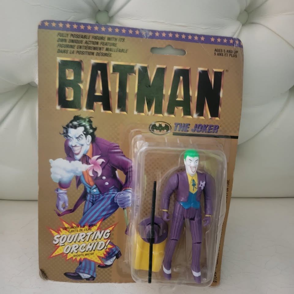 Vintage 1989 Batman Joker Action Figure Toy Biz New on Card