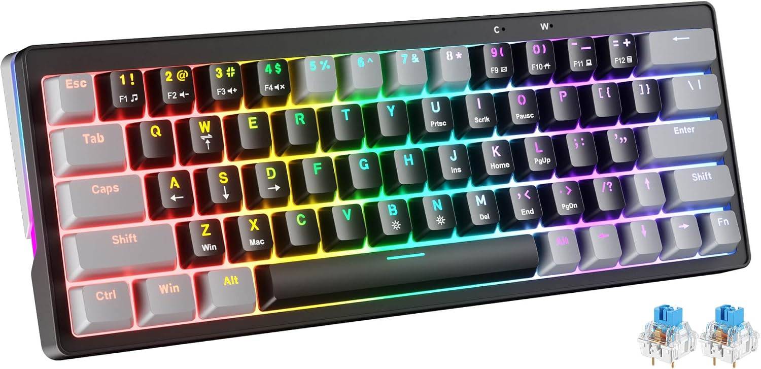 NEW Abucow 60% Wired Mechanical Gaming Keyboard