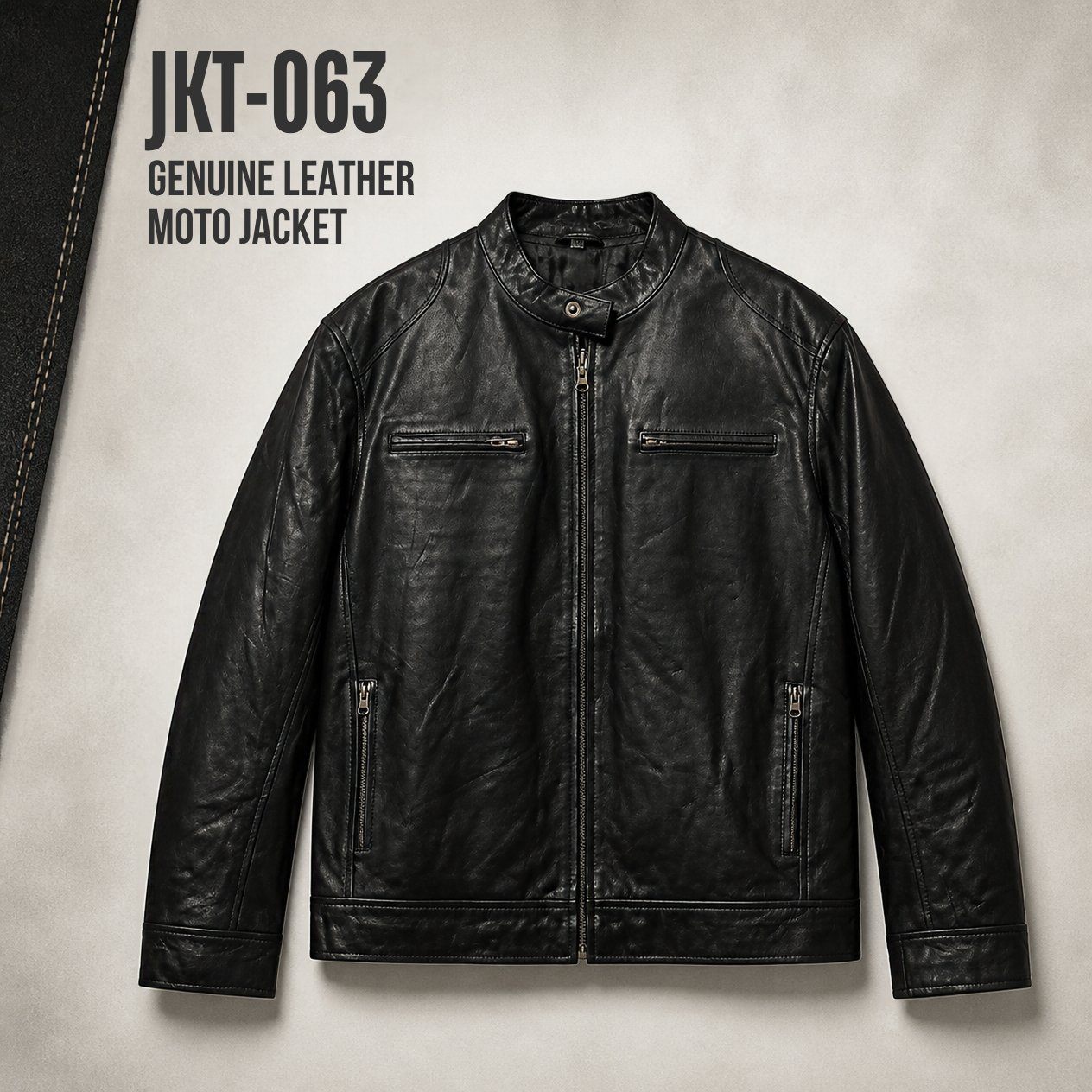JKT-063 — Men's Dodge leather moto jacket — brand new, size 2XL - photo 5
