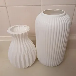 Set of Three White Textured Vases - photo 4