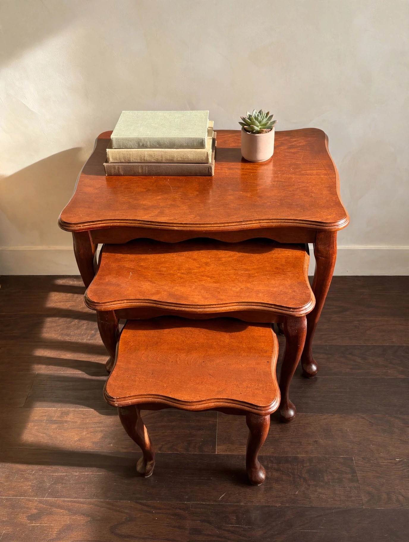 Set of Three Wooden Nesting Tables