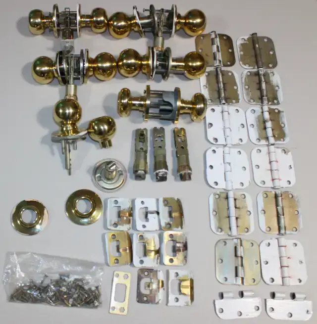 Door Hardware Bundle – Hinges, Knobs, Latches & Screws Bulk Lot