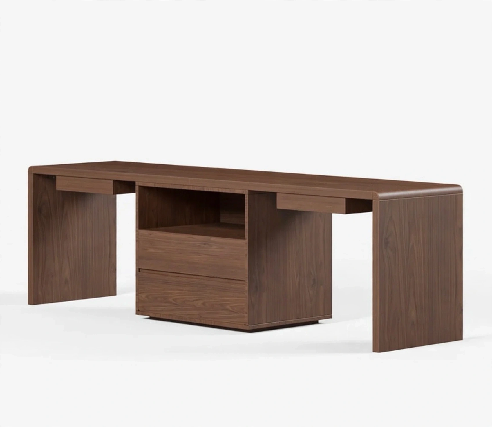 Walnut Double Desk — Like New