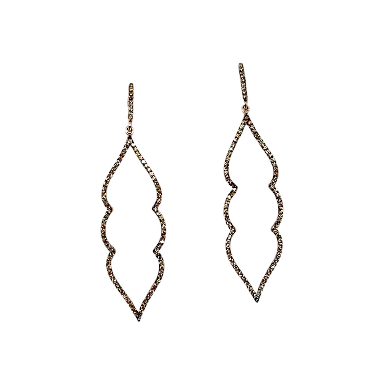Rose Gold vermeil sterling silver cubic zirconia drop earrings - photo 2