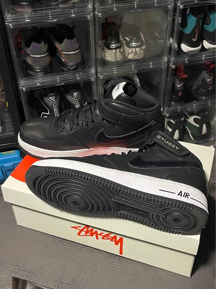 Black Stüssy Edition Air Force 1 '07 Mid SP - Size: Men's 12