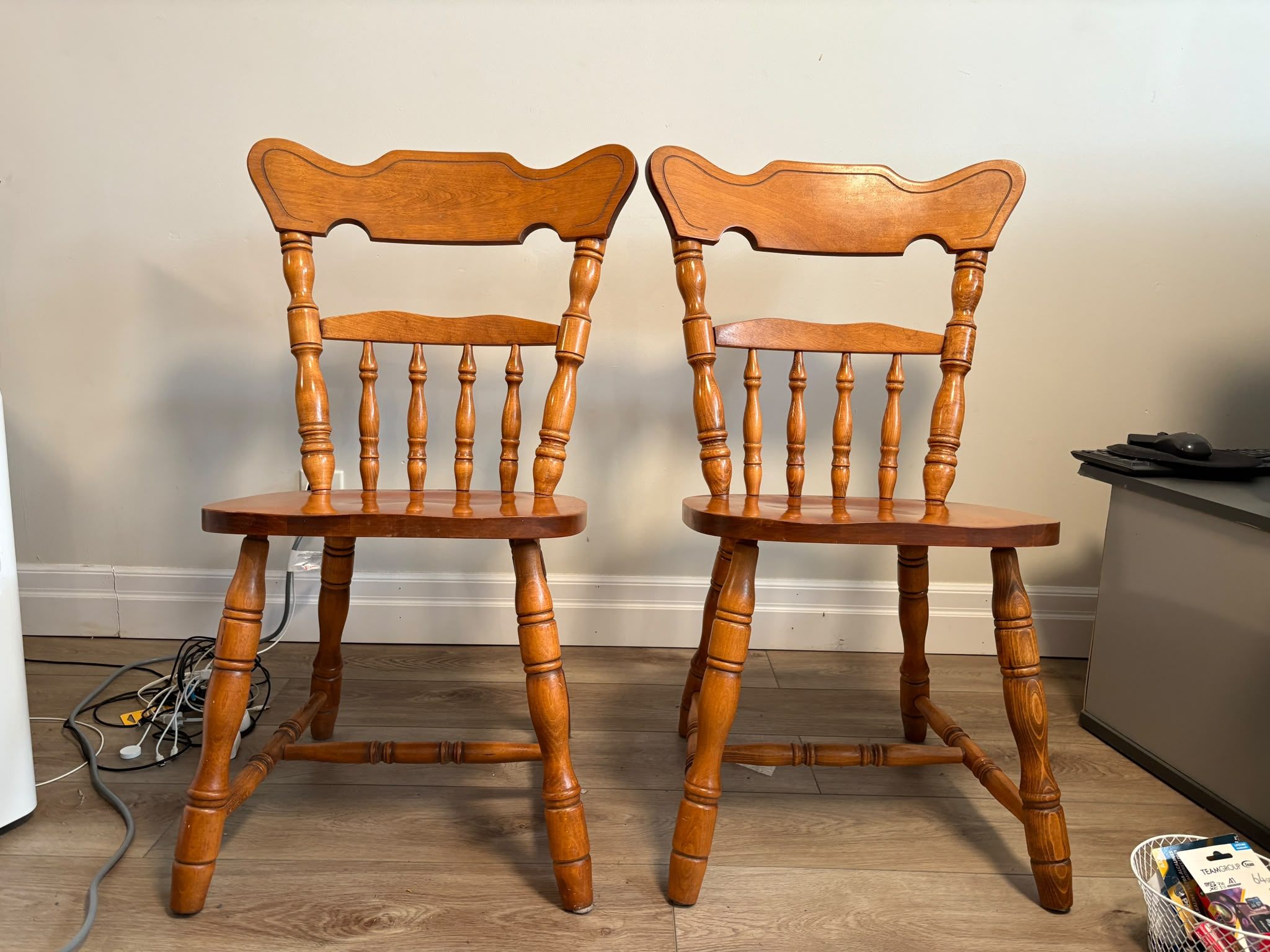 2 Matching Wooden Dining Chairs – $30 for Both - photo 4