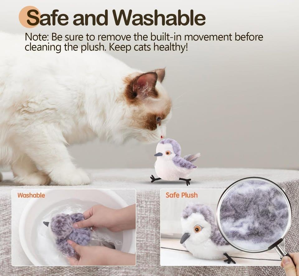 Brand New Migipaws Rechargeable Flapping Bird Cat Toy + Catnip - photo 2