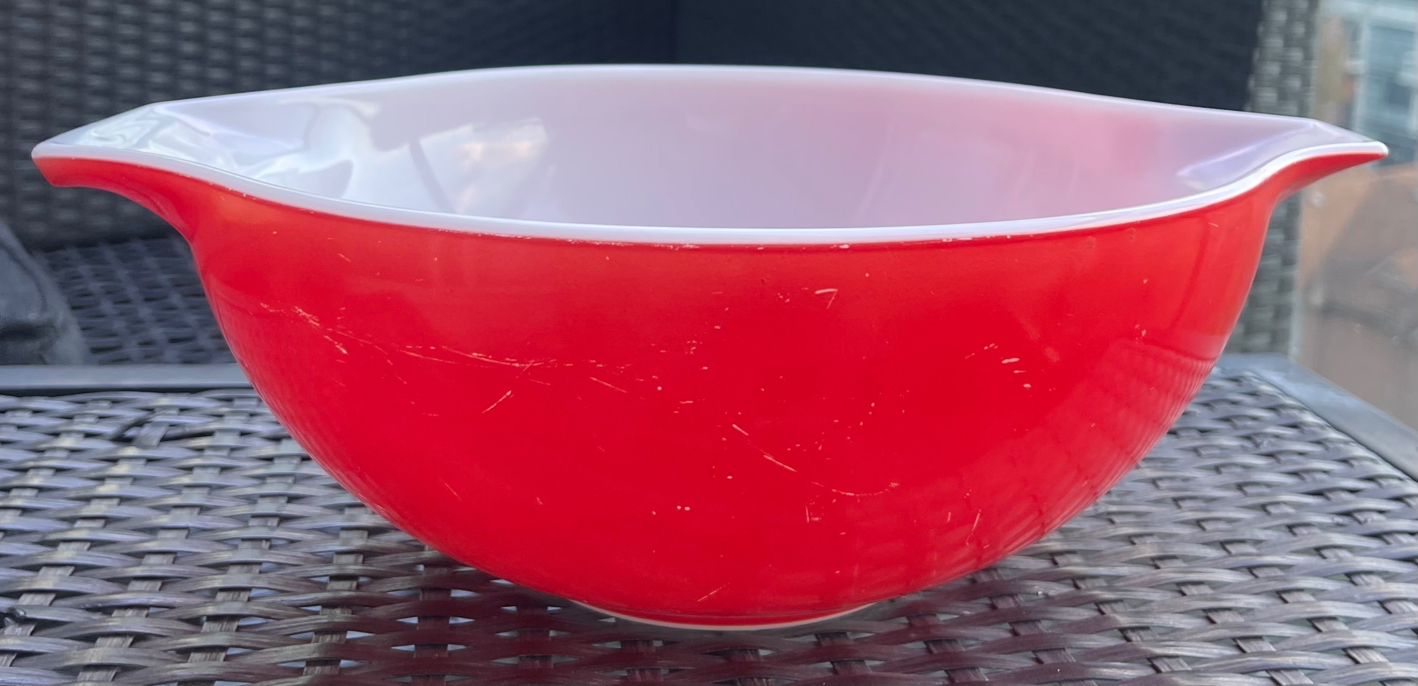 Vintage Primary Red Pyrex #444 Cinderella Mixing Bowl (4 QT)