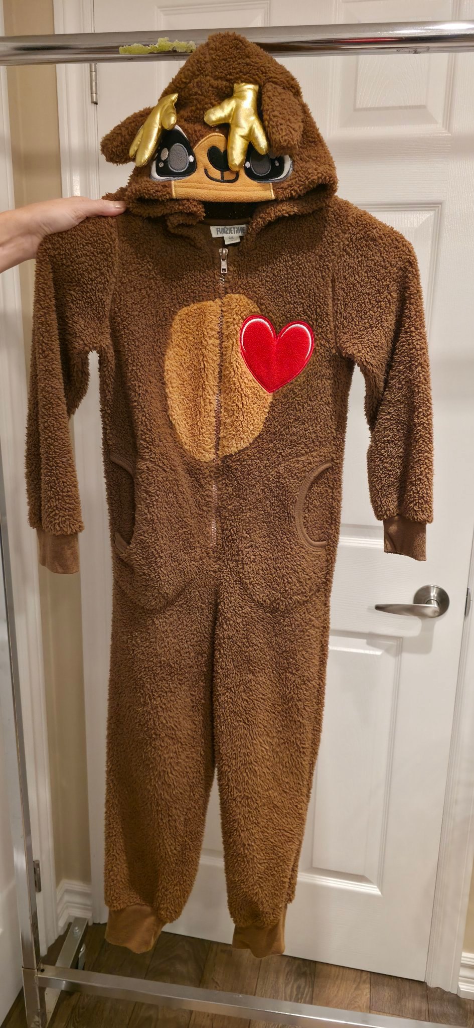 Kids FUNZIETIME reindeer onesie 6X, Halloween costume - photo 2