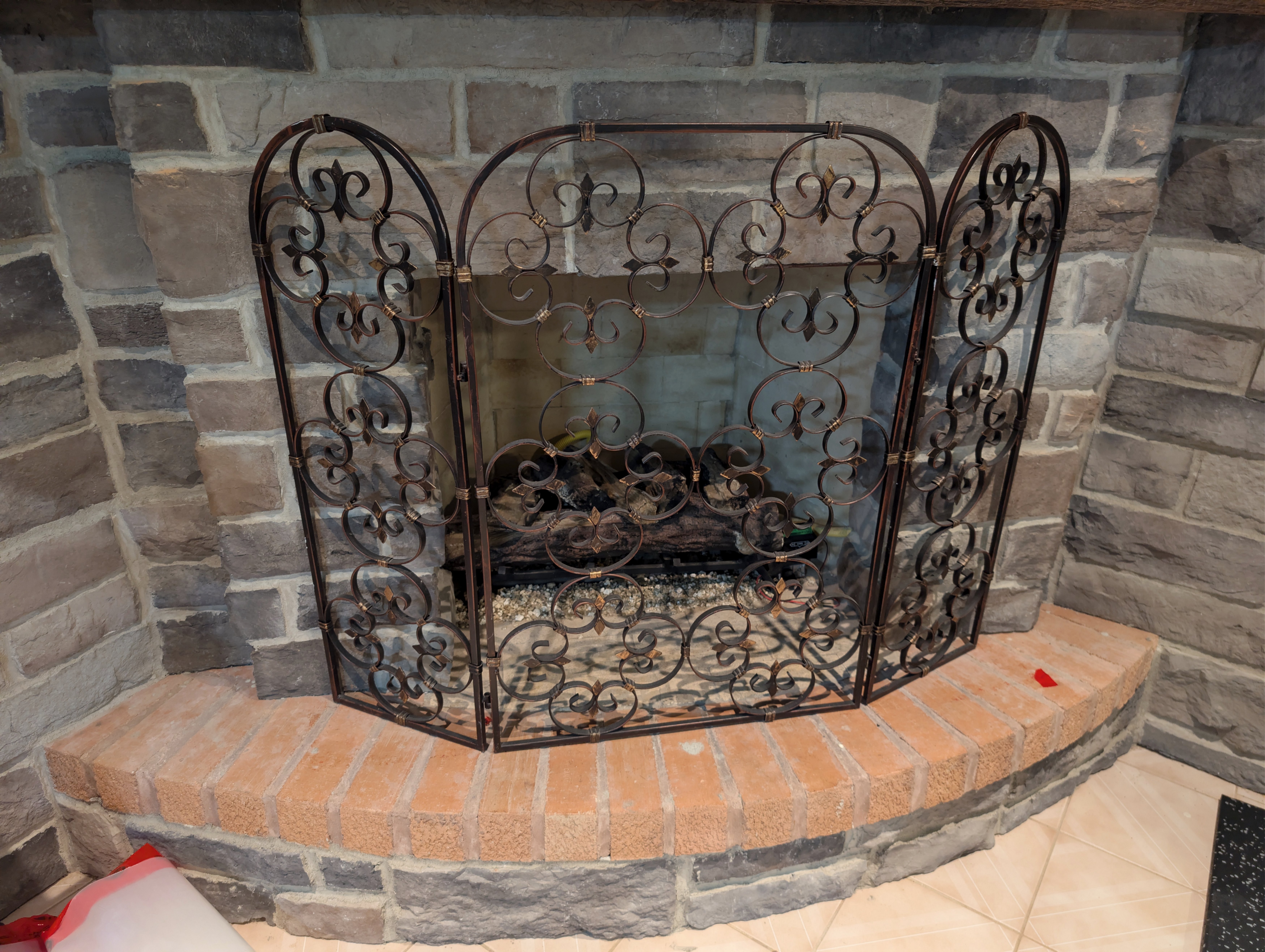 Iron Metal Fireplace Screen Barrier Protector