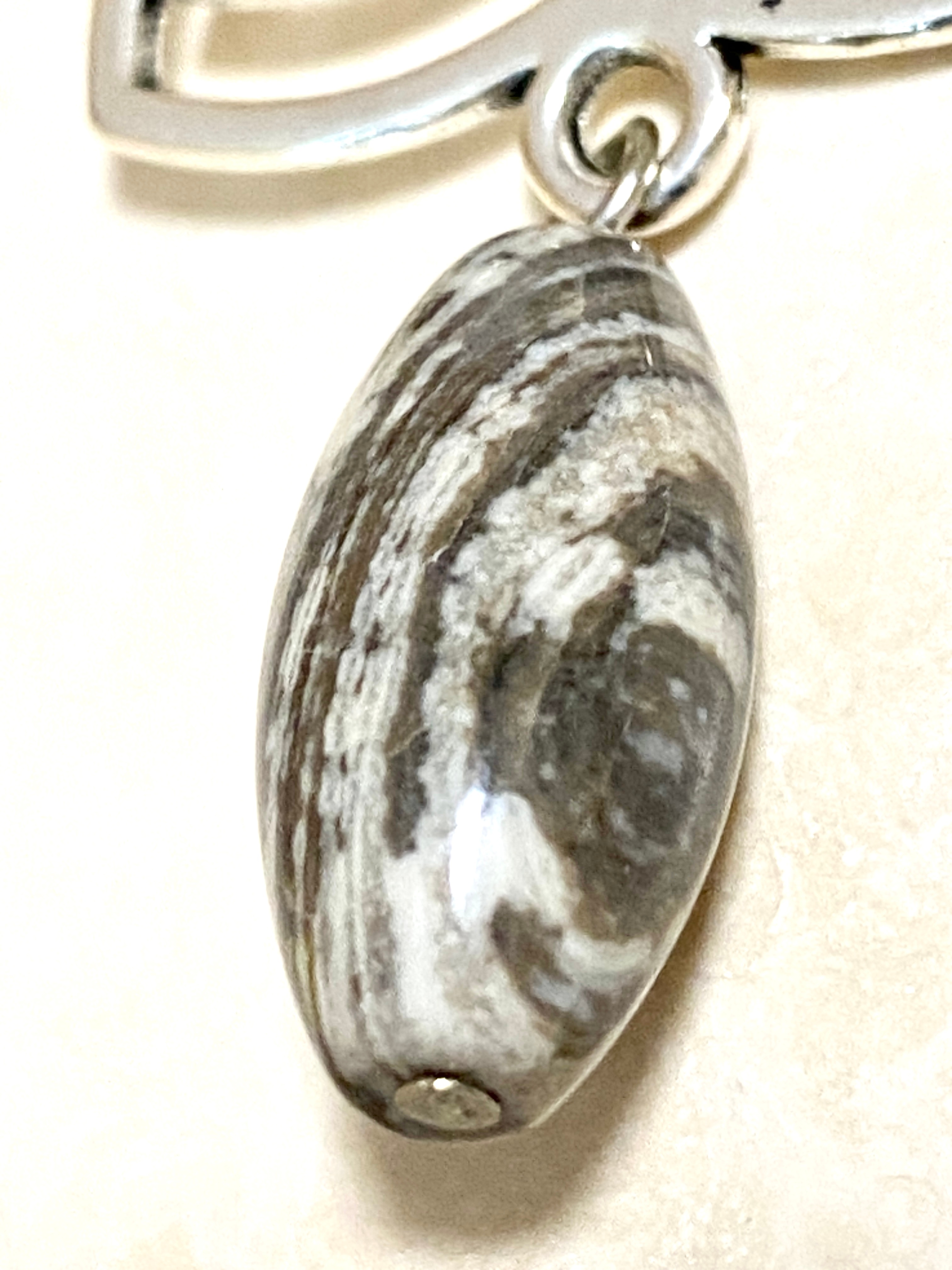 Earthy Picasso Stone Triqueta Earrings, Sterling Silver Hooks - photo 4