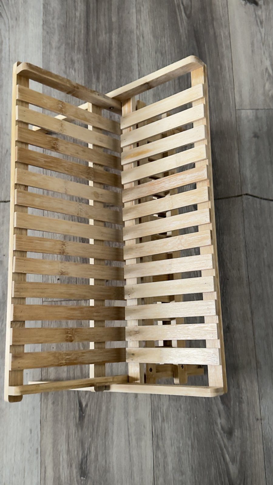 Folding Bamboo Dish / Drying Rack – Slatted, Folds Flat