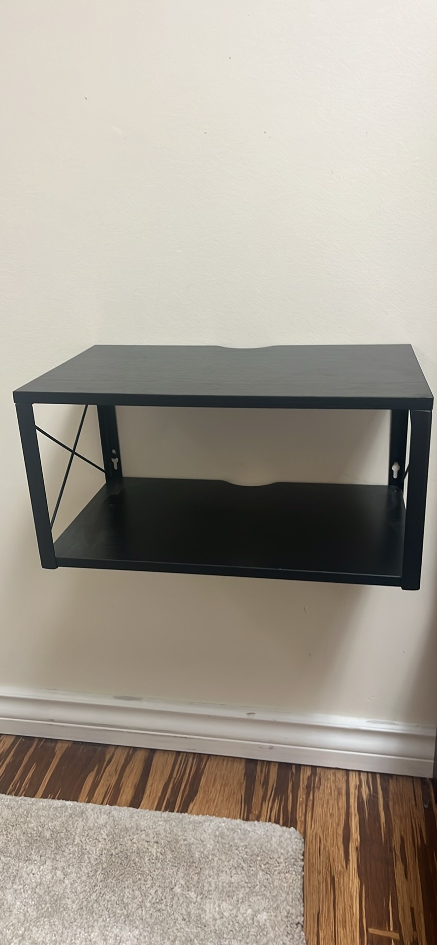 Black 2-Tier Wall Mounted Floating Shelf