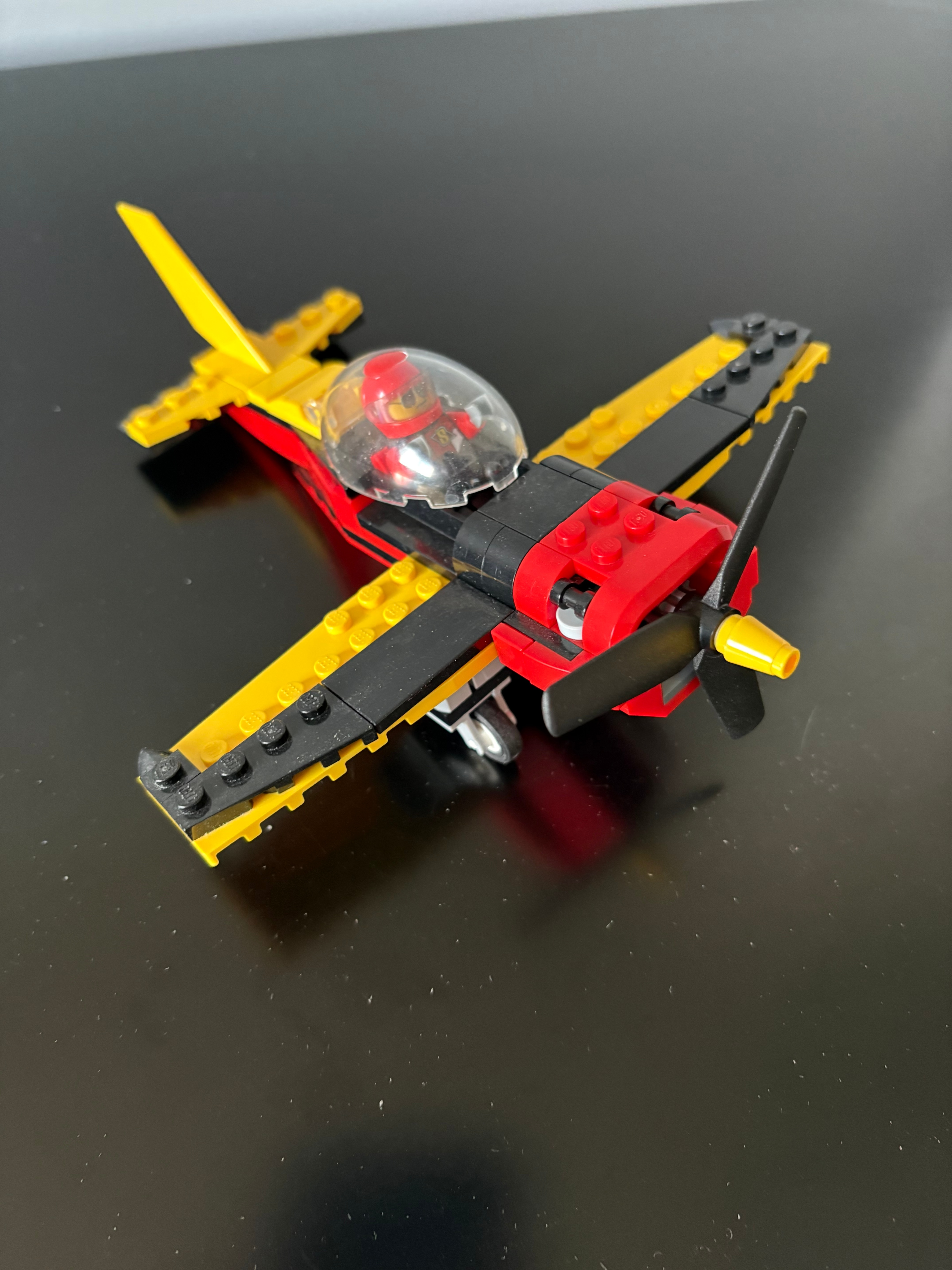 LEGO airplane with pilot minifigure