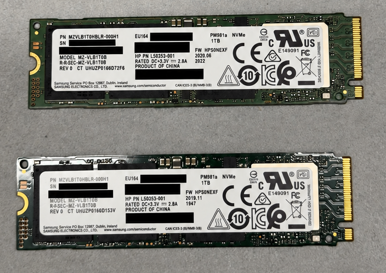 Samsung OEM 1 TB M.2 NVMe SSD, MZVLB1T0HBLR-000H1, tested