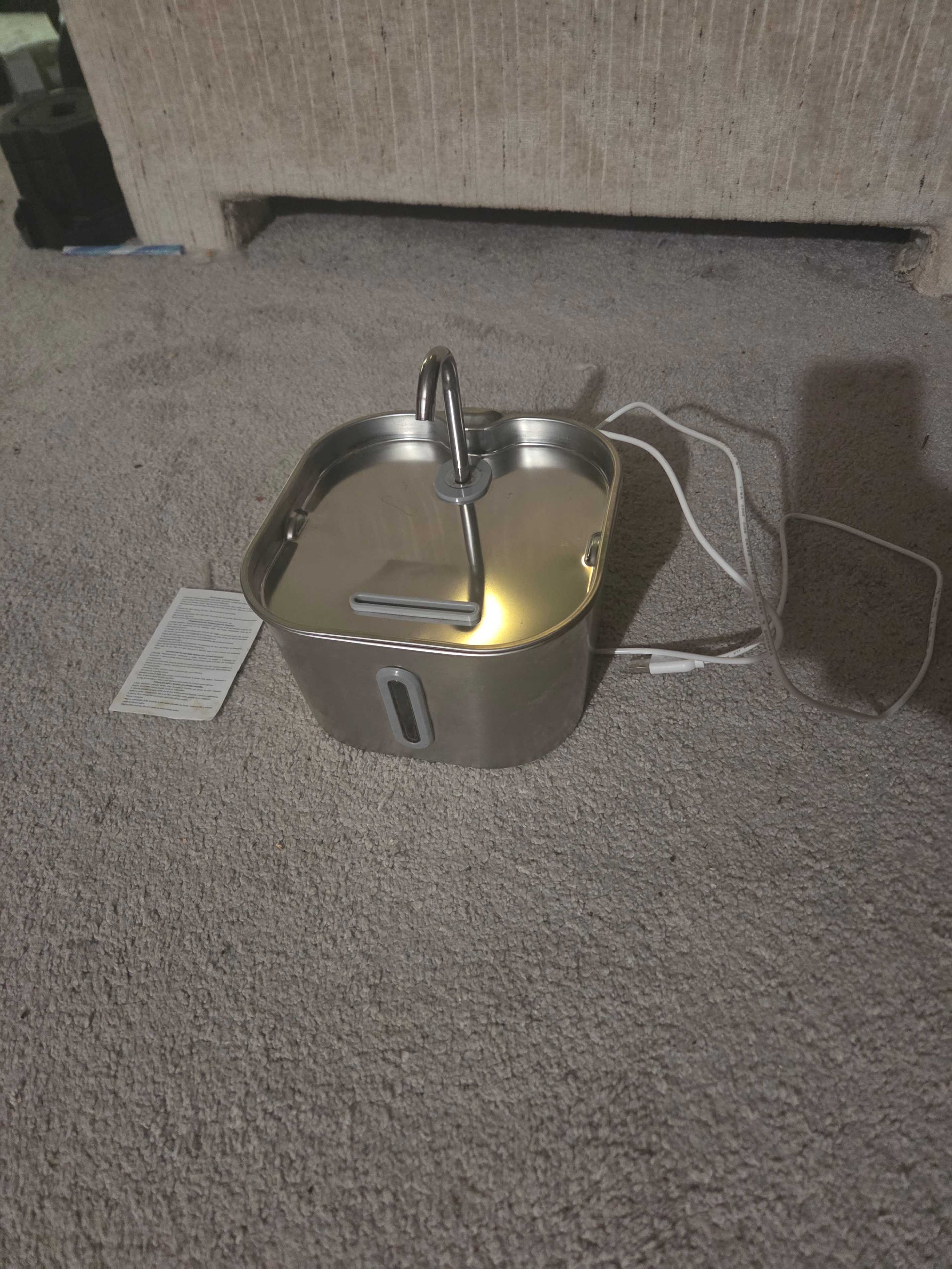 Stainless Steel Cat Water Fountain Faucet Dispenser (Mint Cond)