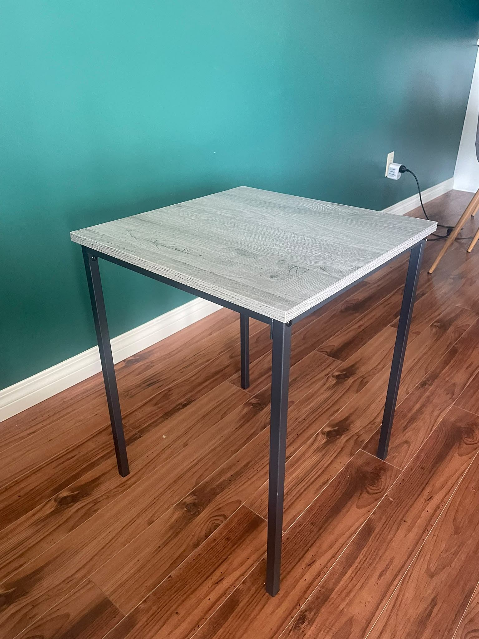 Grey Wood & Metal Side Table / End Table