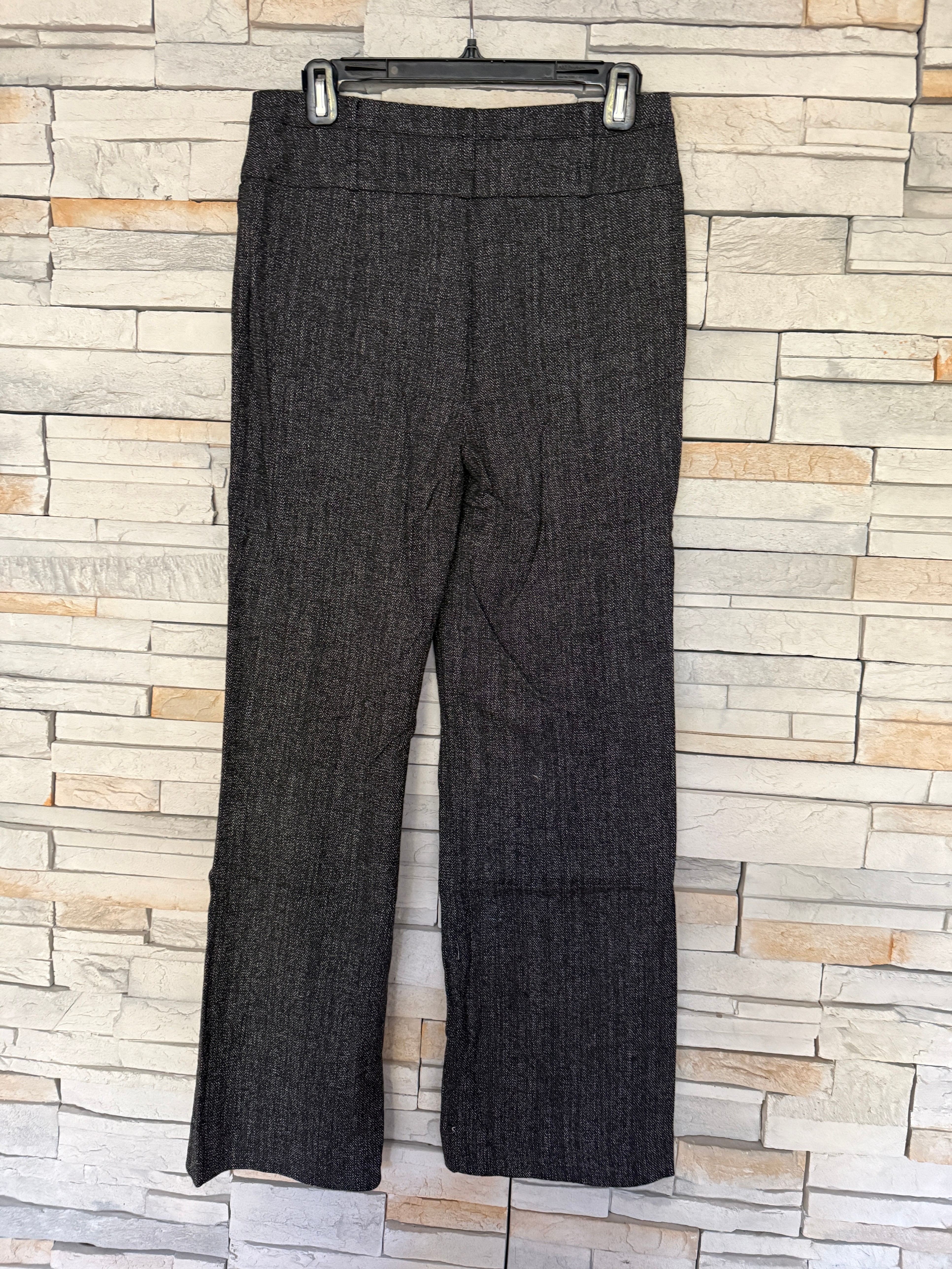 Le Chateau Black Salt & Pepper Tweed Trousers Size 6 Wide Leg - photo 3