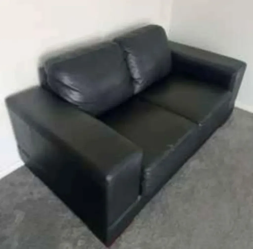 Dark Brown Leather Sofa and Armchair Set