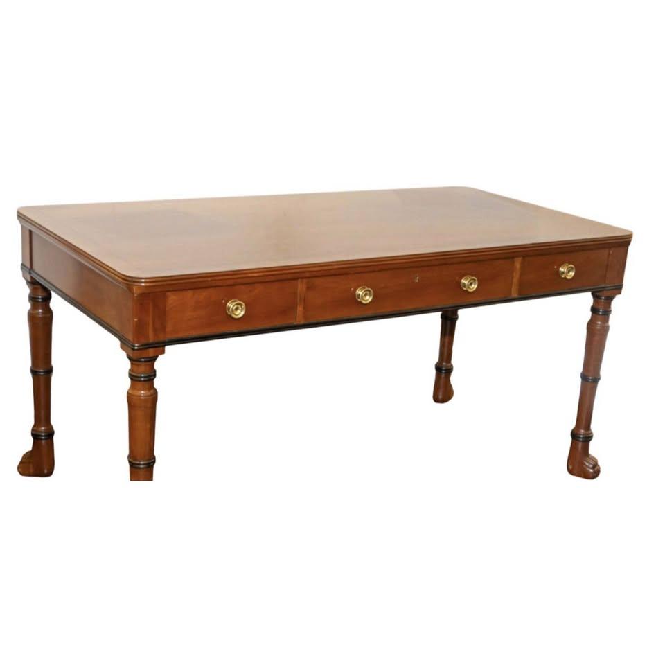 Baker Furniture English Regency 3 Drawer Writing Desk Paw Feet