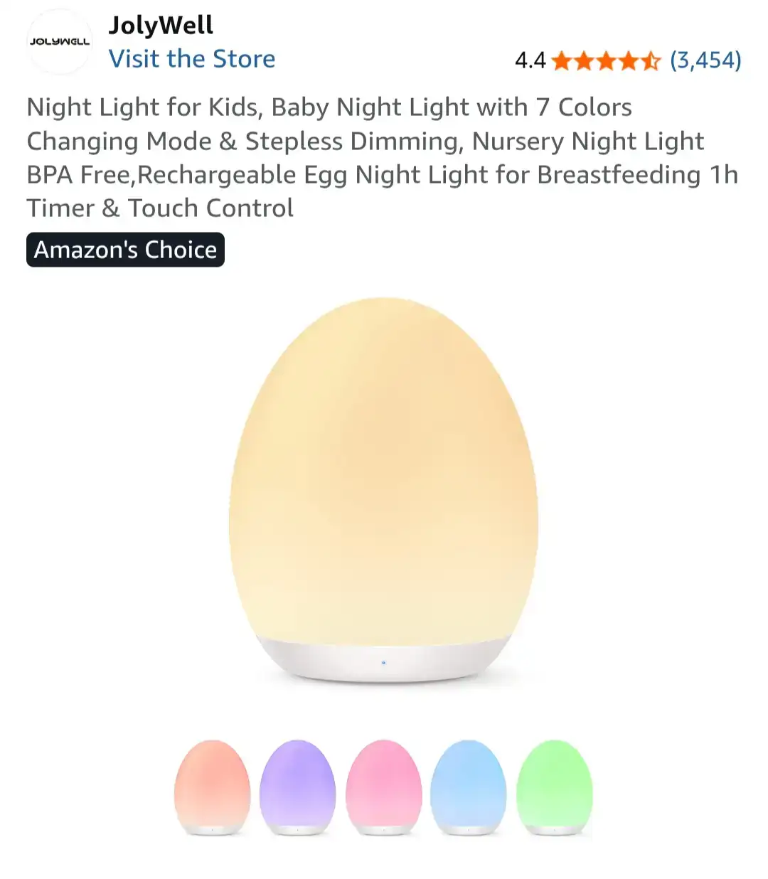 JolyWell Baby Night Light