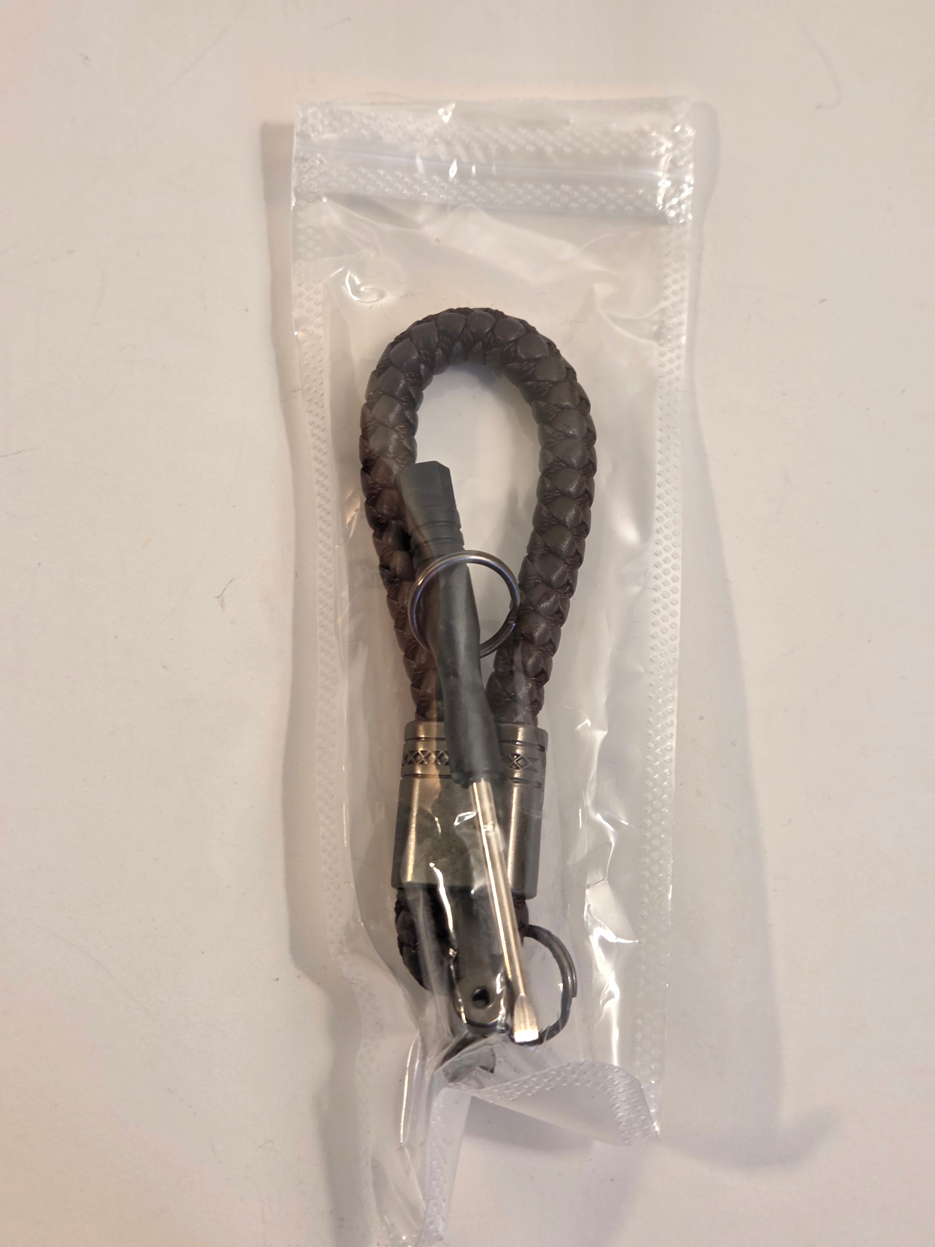 2 Braided Keychains – Dark Brown & Tan