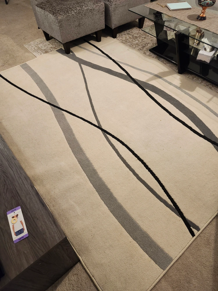 Modern Area Rug - With Black and Grey Design 5×8 Ft - photo 3