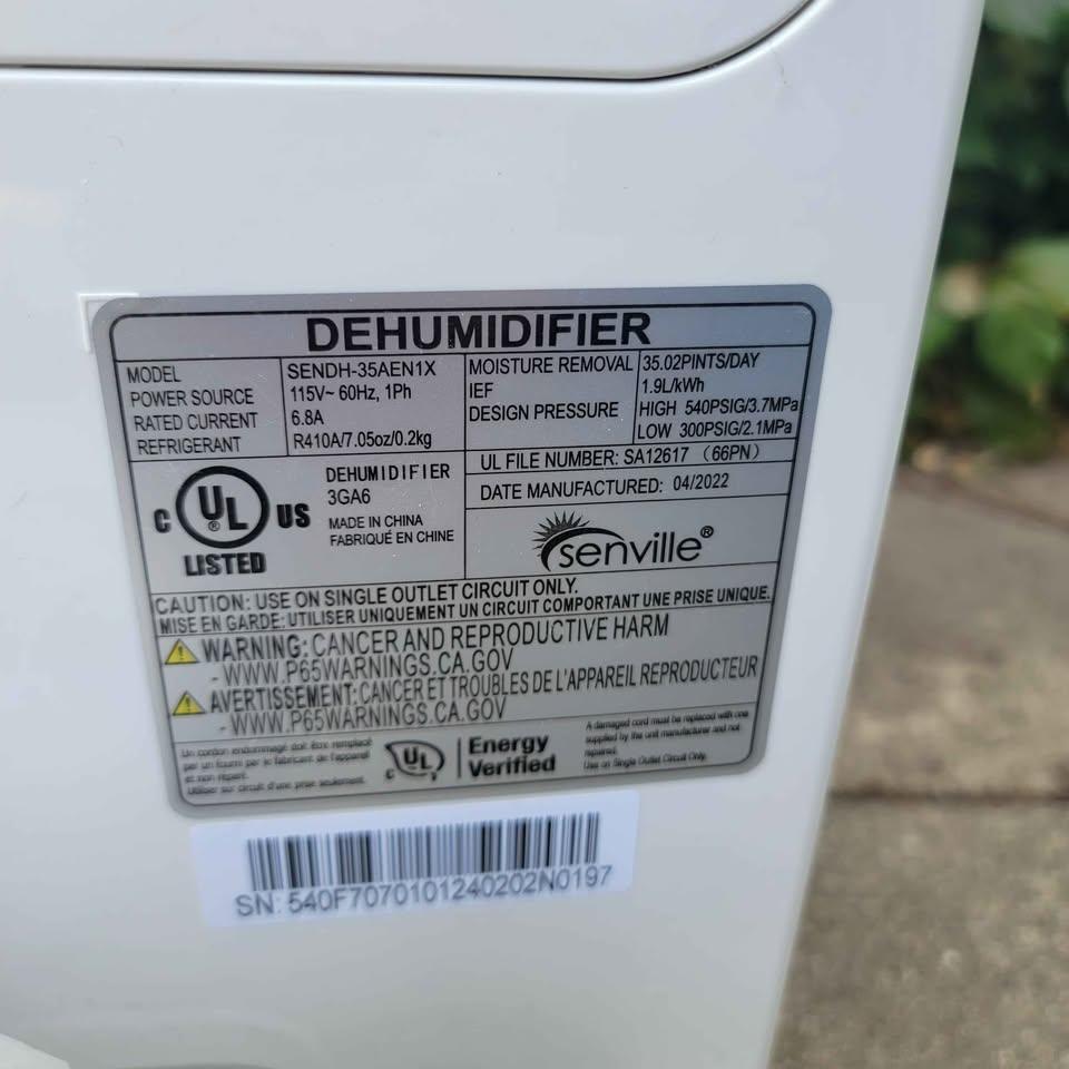 Senvill dehumidifier SENDH-35AEN1X parts - photo 5