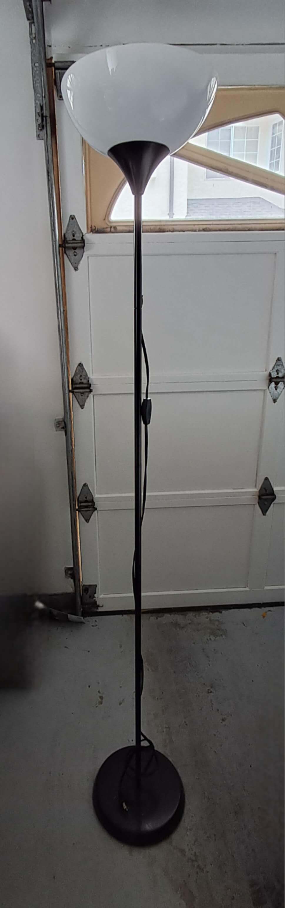 Black Floor Lamp with White Shade