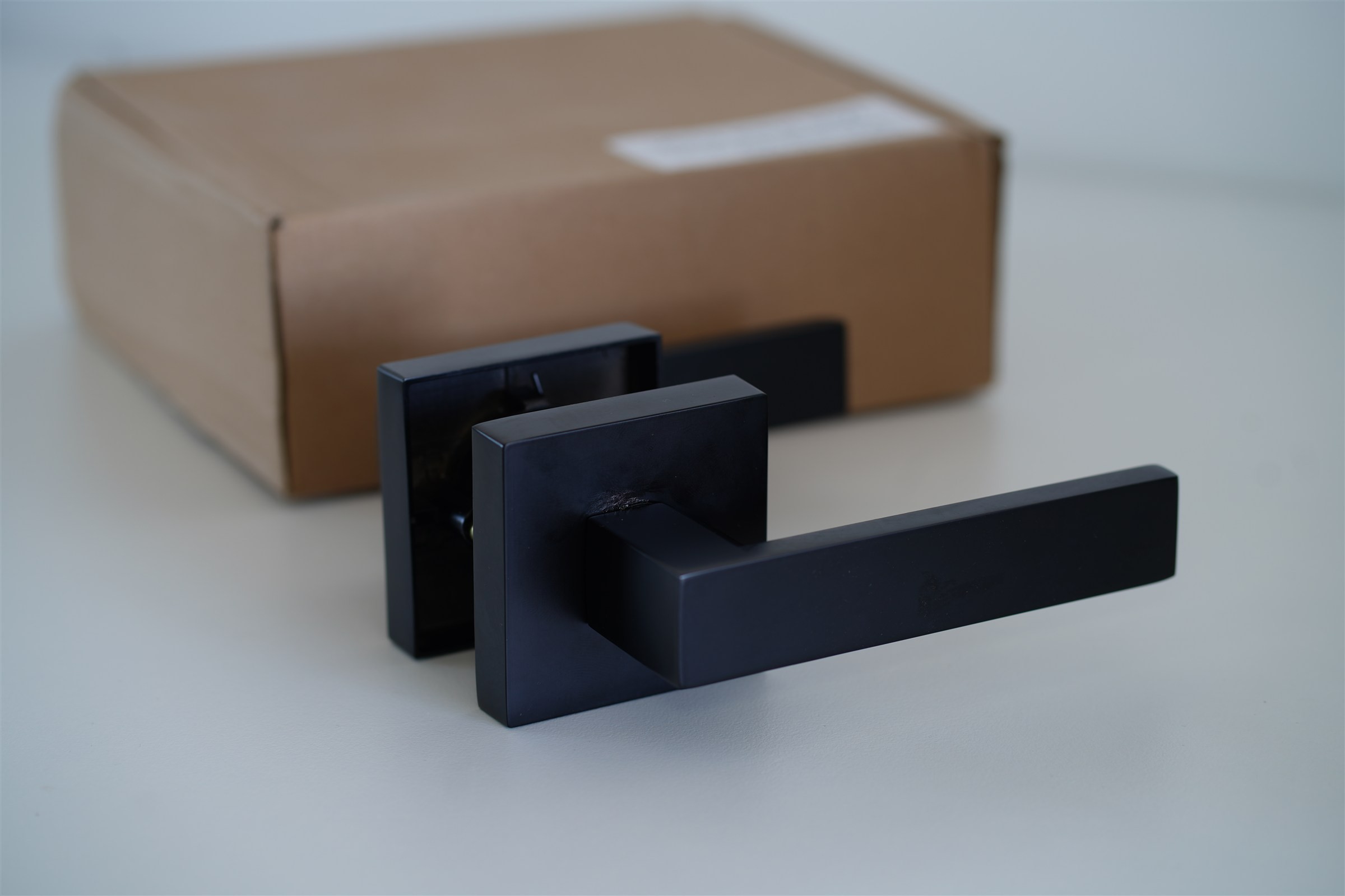 New D901 Square Door Levers - Passage, Privacy, Keyed - Black - photo 5