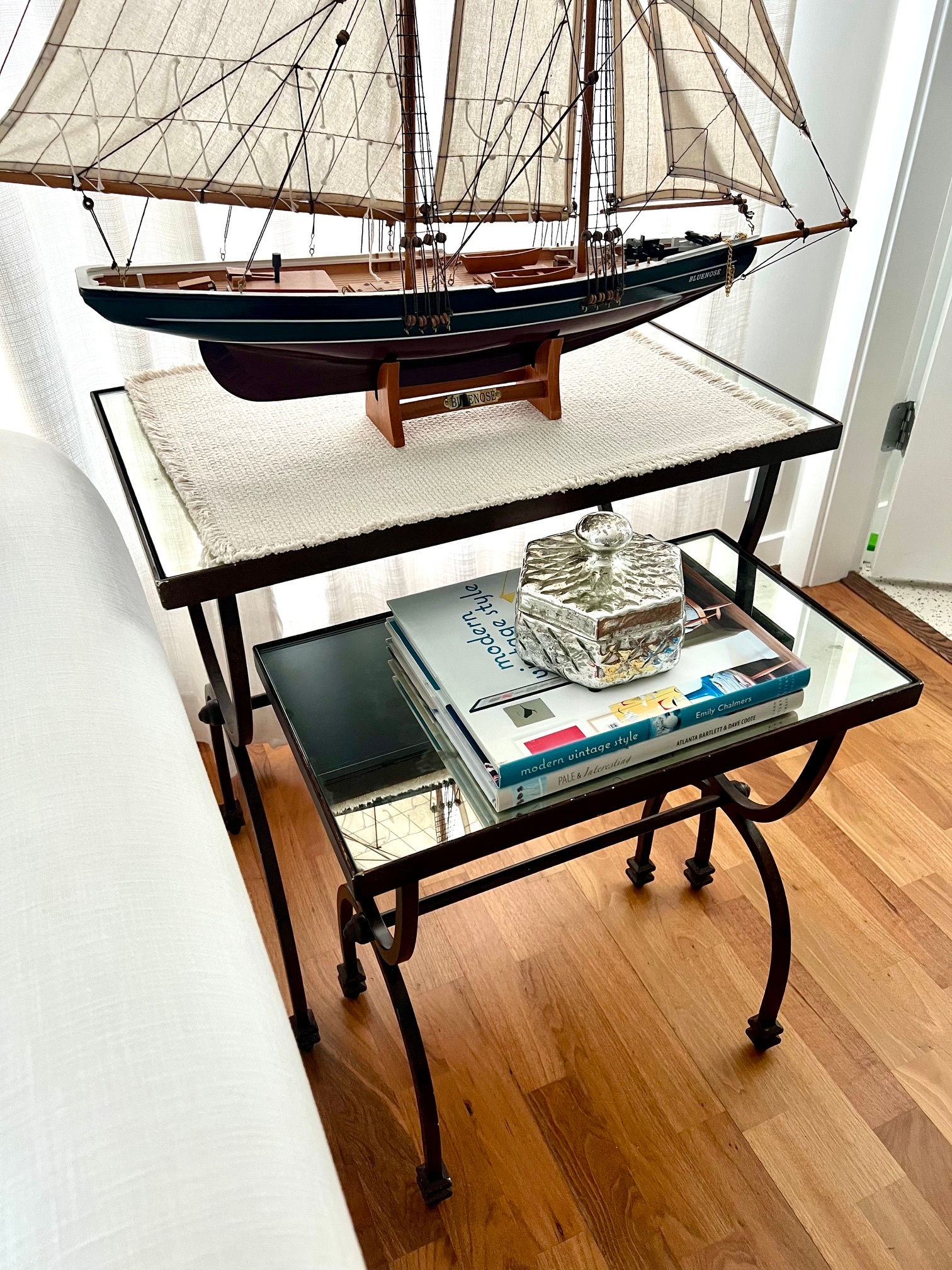Pottery Barn Iron & Glass Nesting Tables – Set of 2