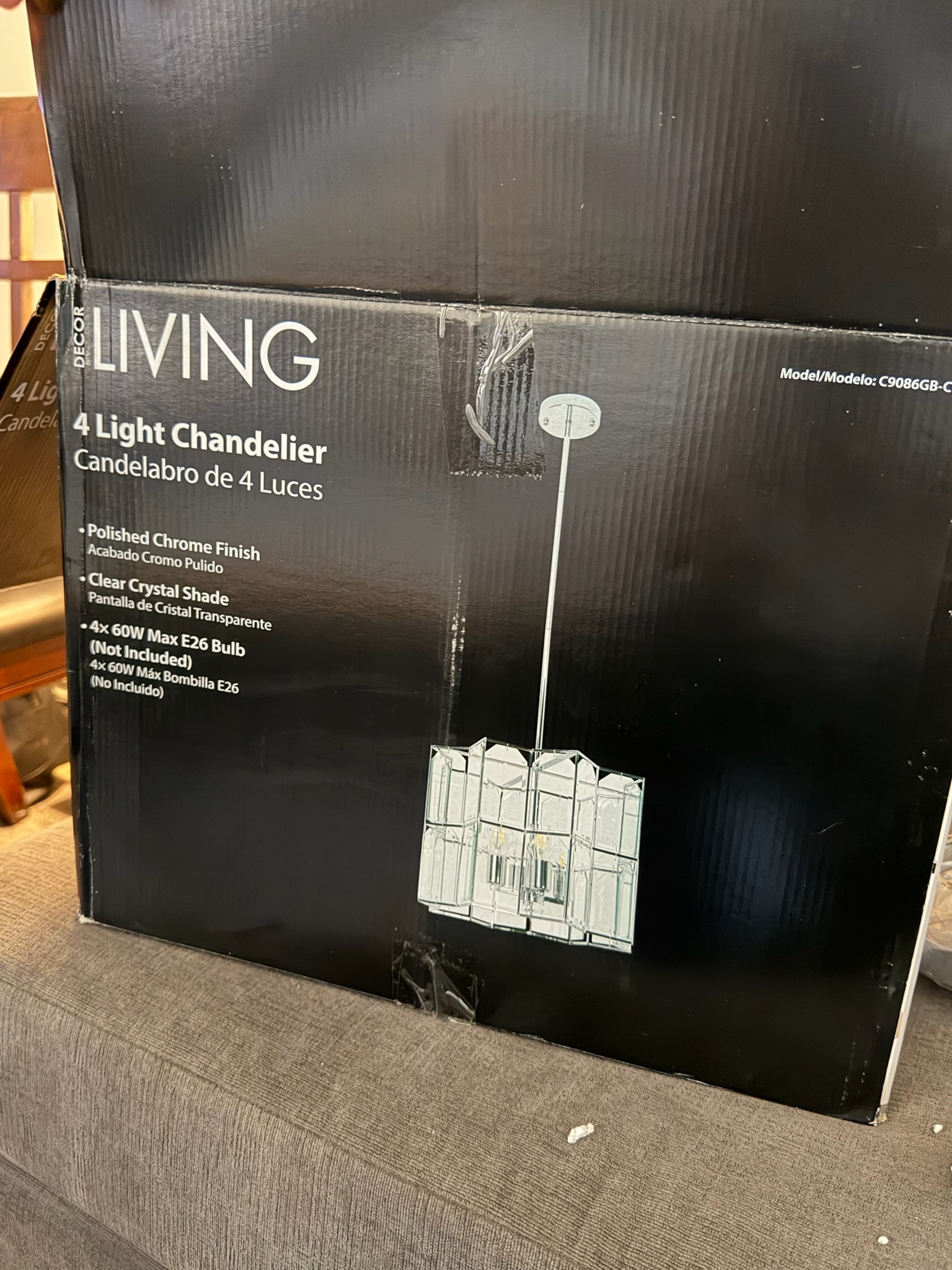 Decor Living 4-Light Chandelier, Polished Chrome - photo 3
