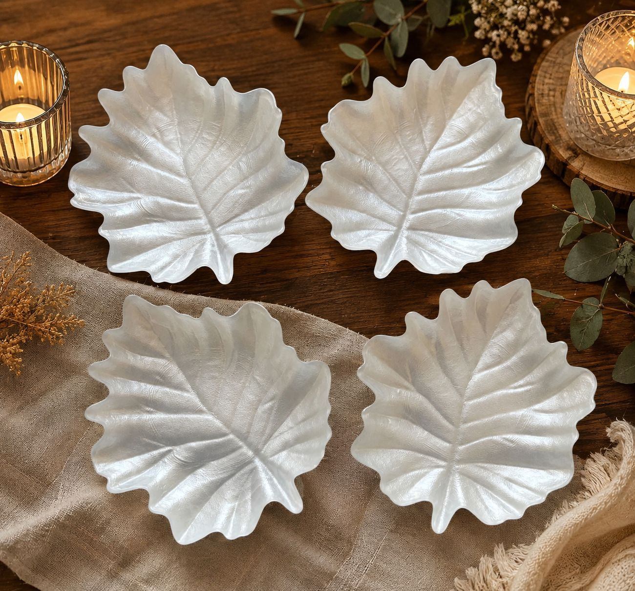 Decorative Glass Plates Leaf Shape