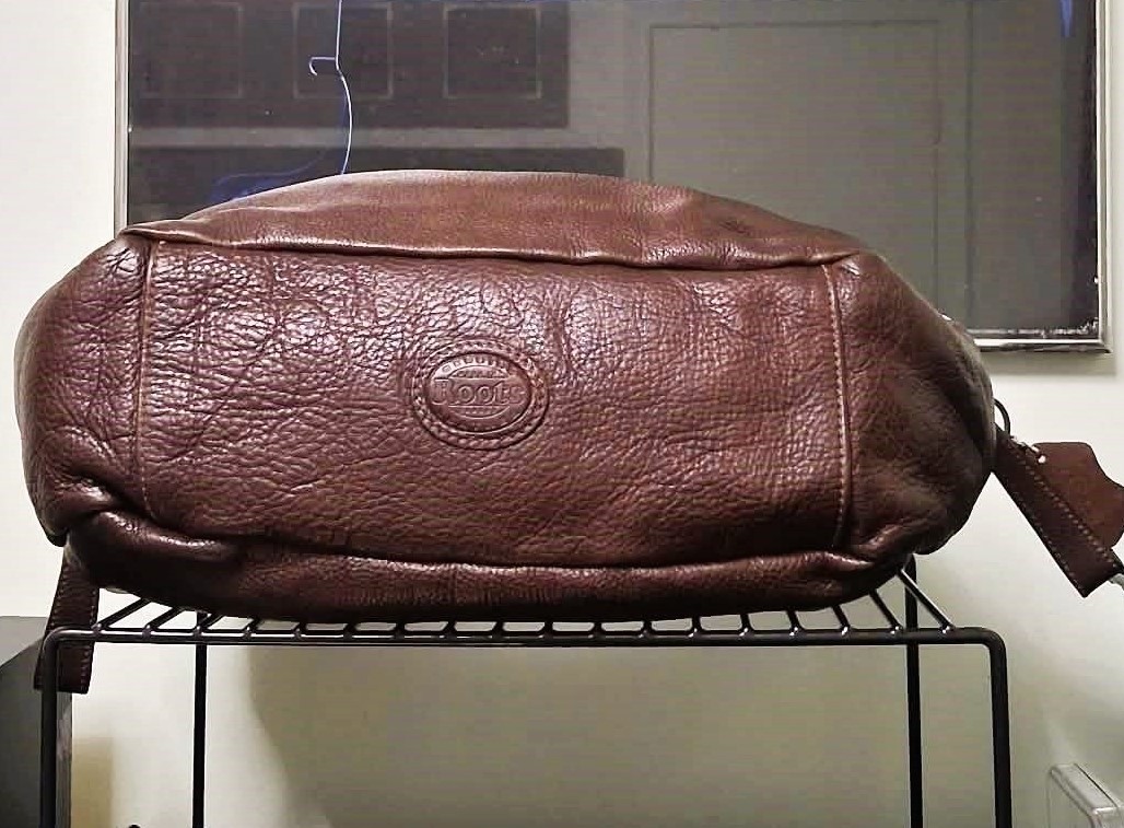 Roots Canada Brown Thick Pebbled Leather Hobo Shoulder Bag - photo 4