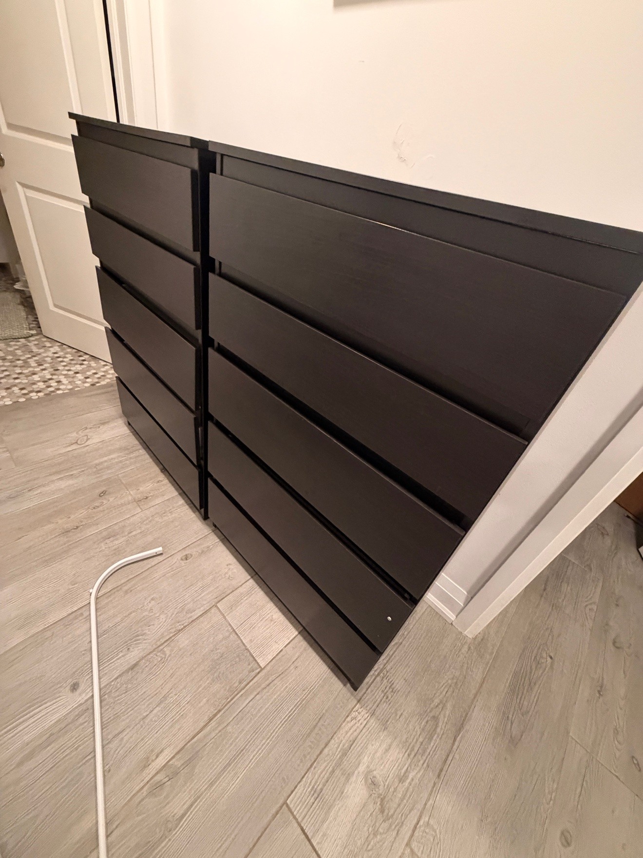 2 IKEA Drawer Chests, Black-Brown - Sold as a Pair