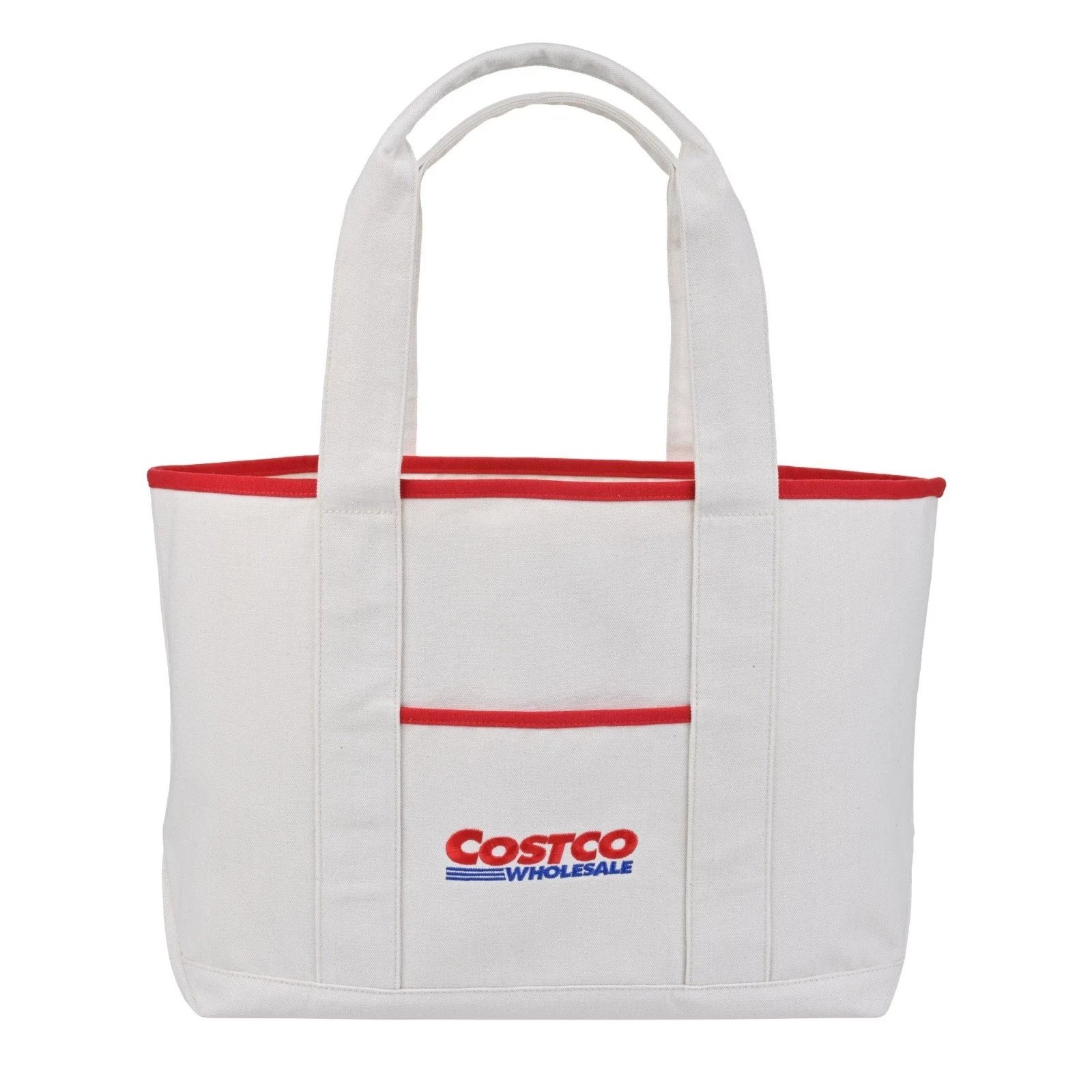 NEW Costco Wholesale Club Large Red Canvas Tote Bag New 1PC