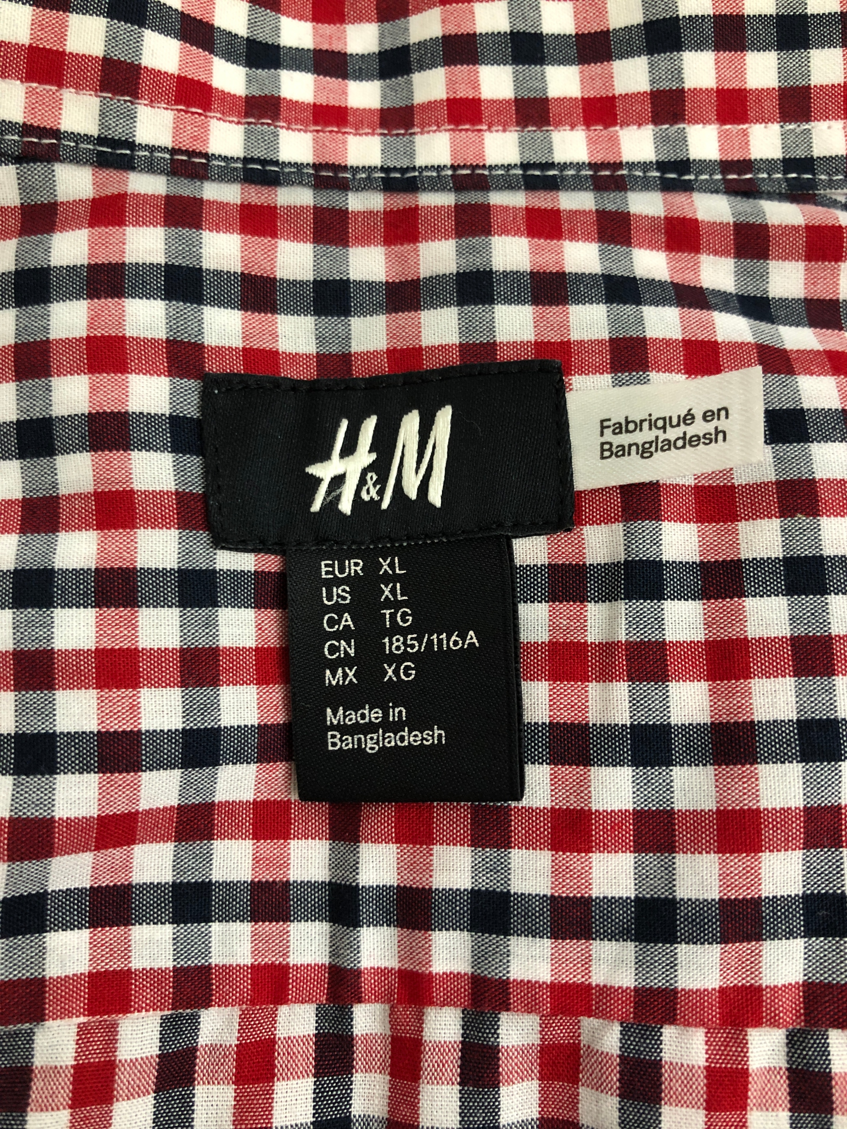 New ! H&M Red and Navy Checked Long-Sleeve Shirt - photo 4