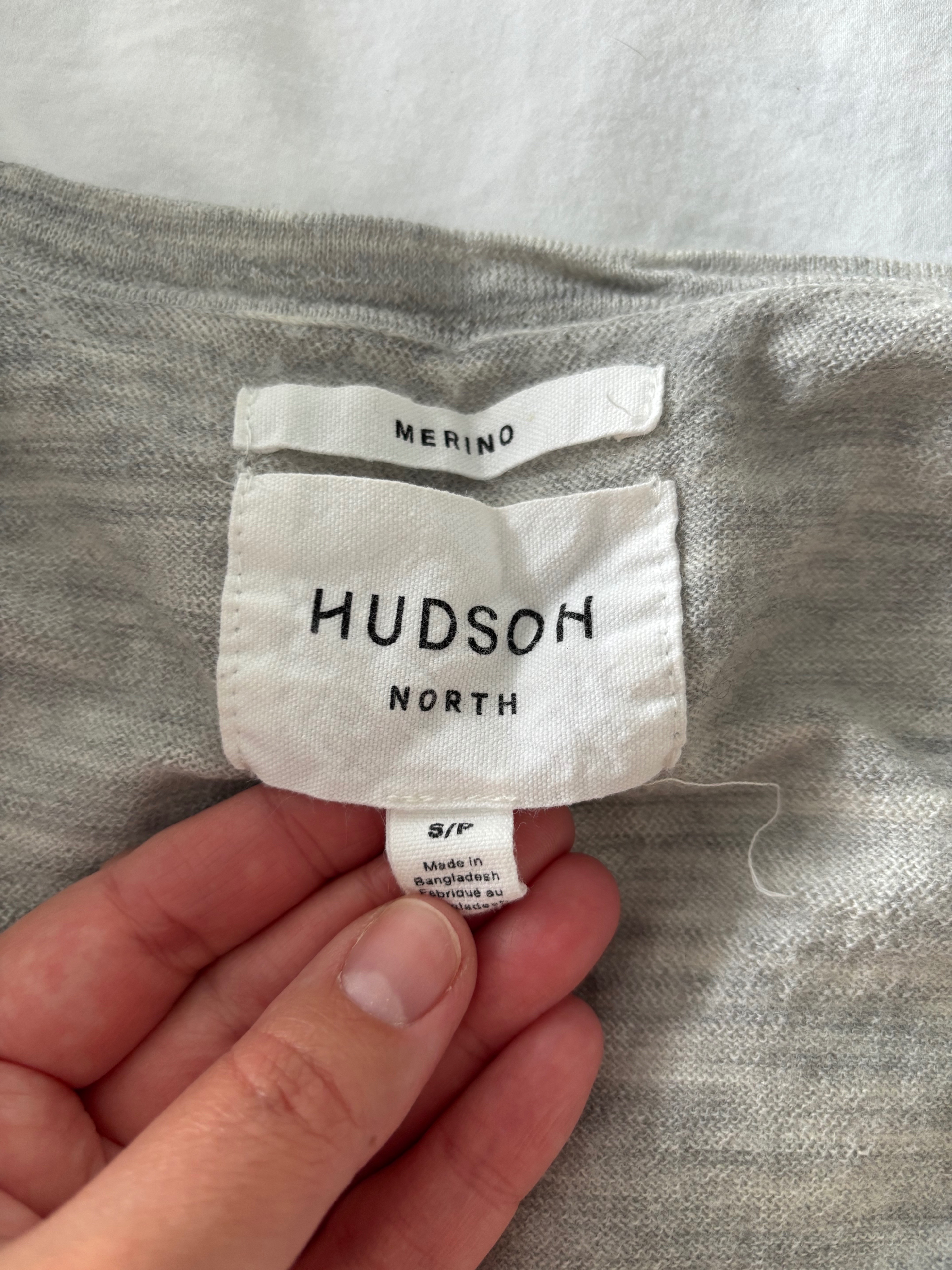 Hudson North Merino Wool Grey Cardigan - Size S - photo 4