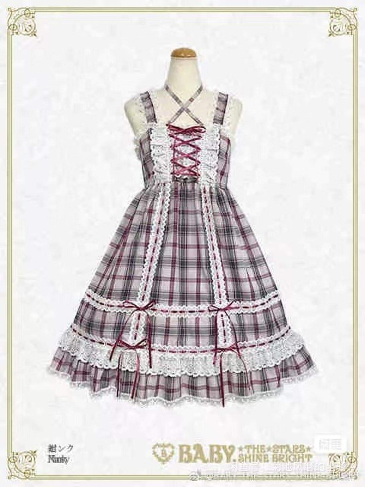 BABY Grey Tartan Babydoll JSK - Size S