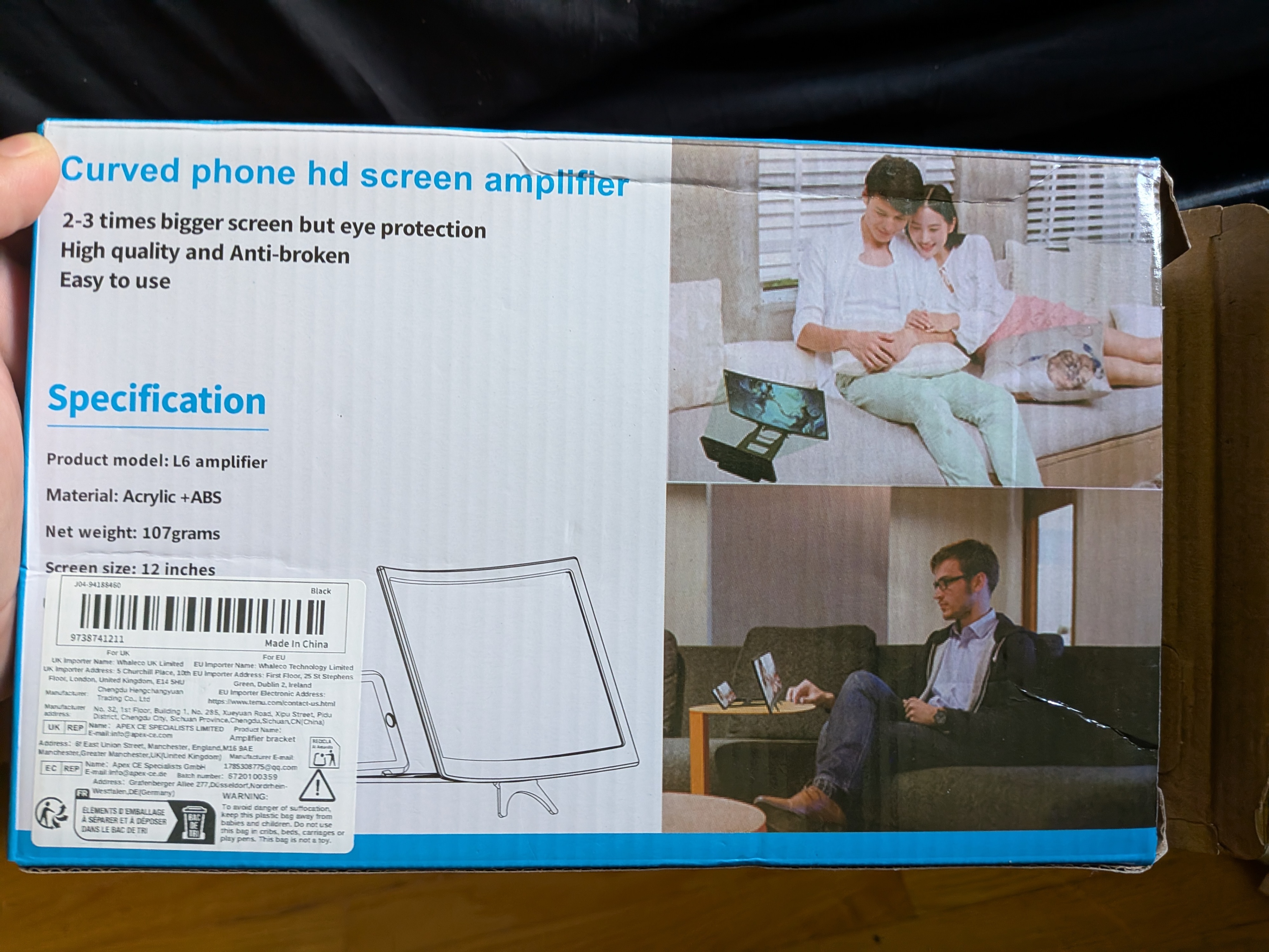 L6 Curved Phone HD Screen Amplifier - photo 4