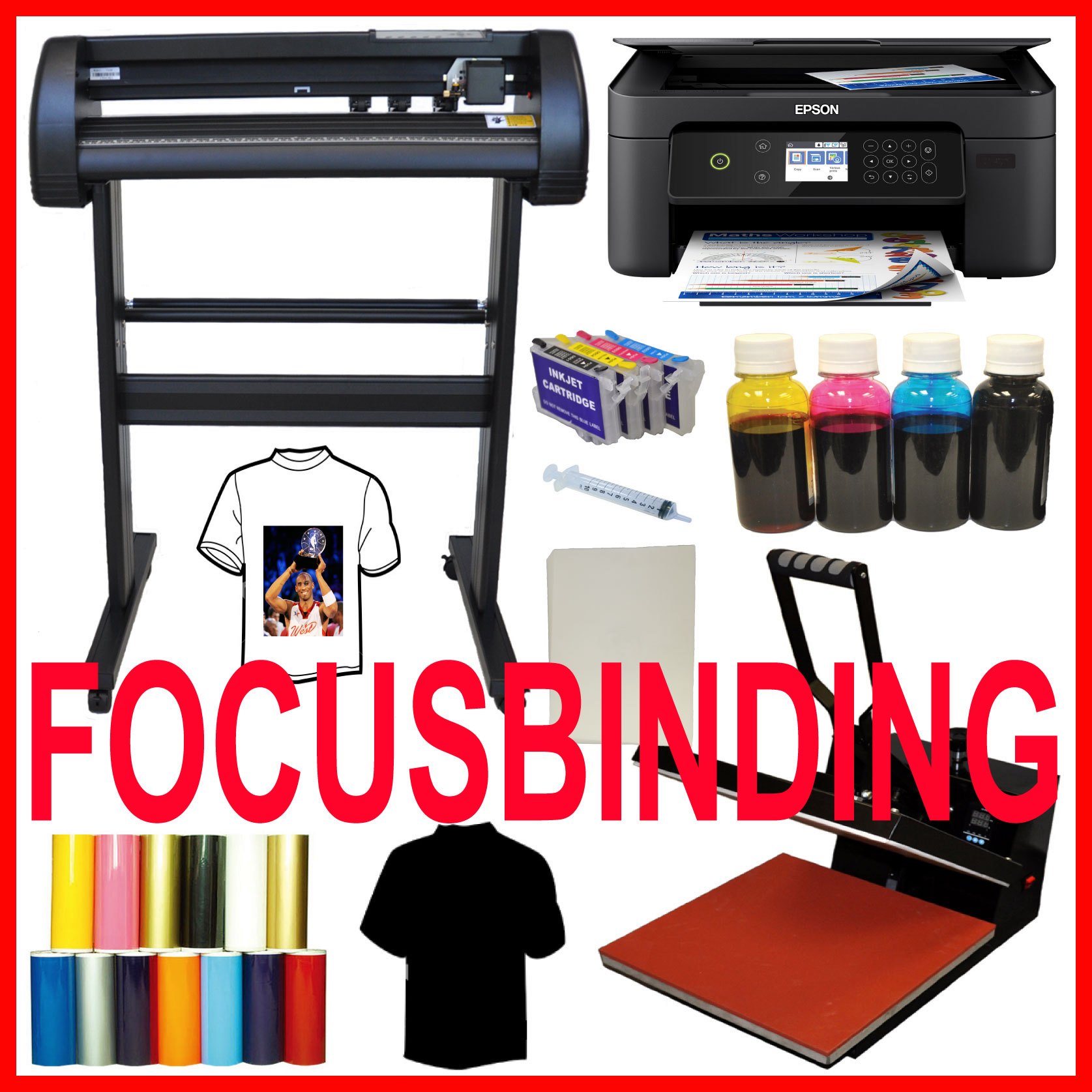 15x15" Heat Press Machine 28" Plotter Cutter Printer Combo