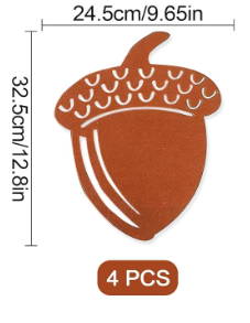 4-Piece Fall Acorn Table Placemats Set - Brown Theme - photo 5