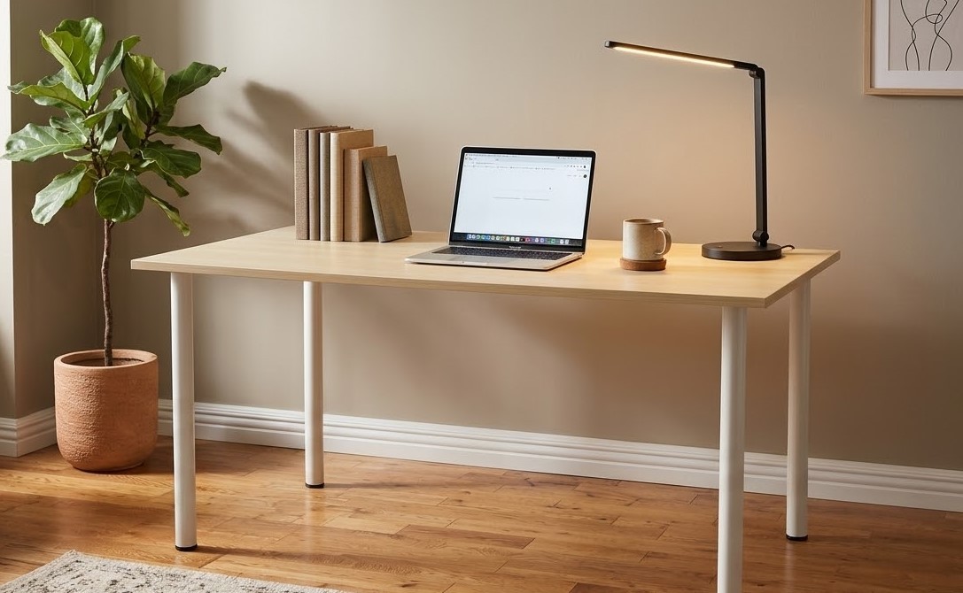 Minimalist Light Wood Desk - photo 2