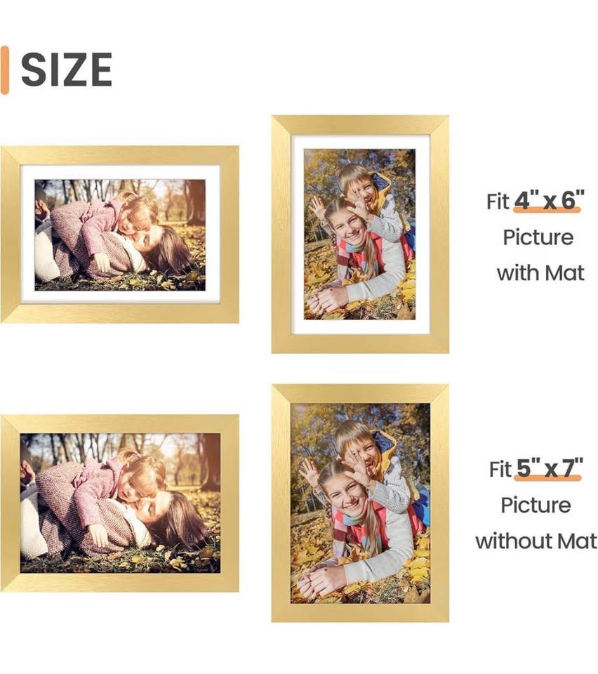 10-Pack Gold Gallery Wall Photo Frames – Fits 5x7 or 4x6 with - photo 2