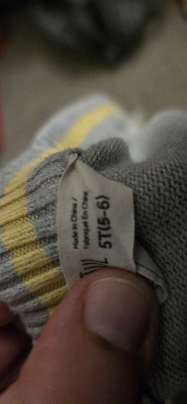 Gray and Yellow Knit Cardigan Sweater - 5T - photo 2
