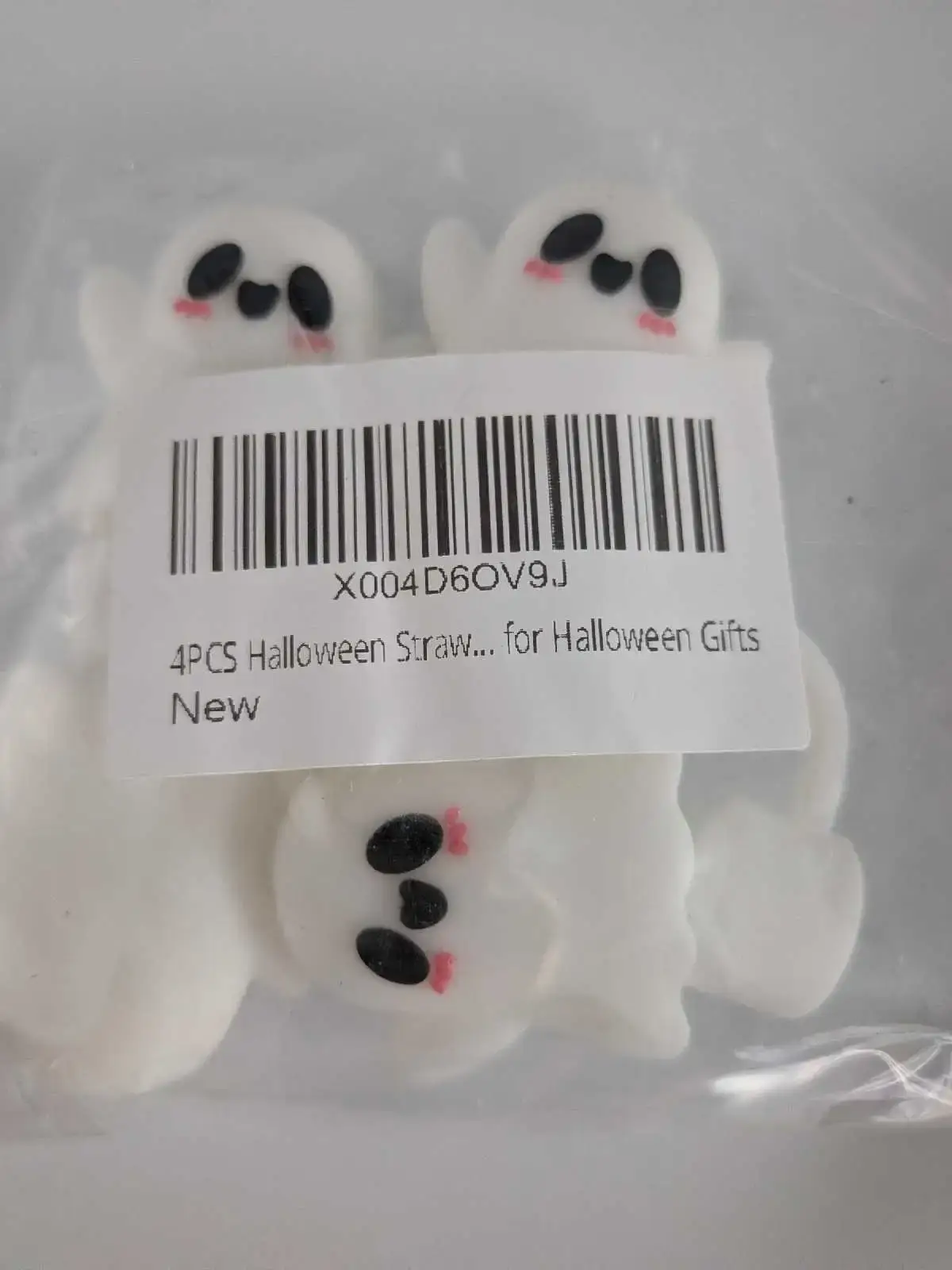 Set of 8 Ghost Halloween Silicone Straw Toppers - photo 3